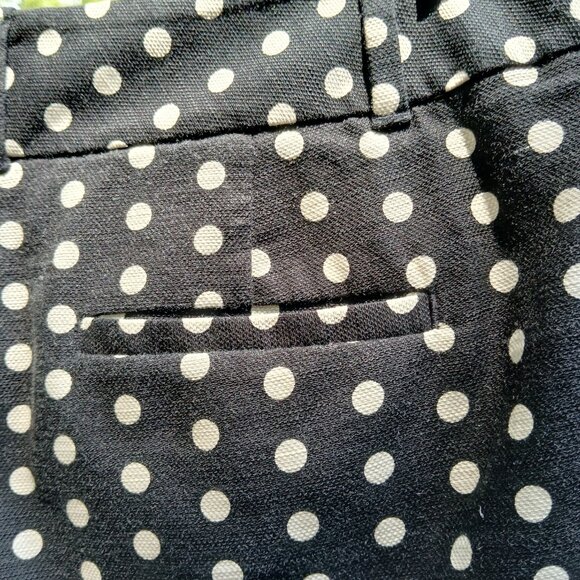 Ann Taylor Loft 'Marisa' Black with White Polka Dots 99% Cotton Shorts Sz 4 - Picture 6 of 9